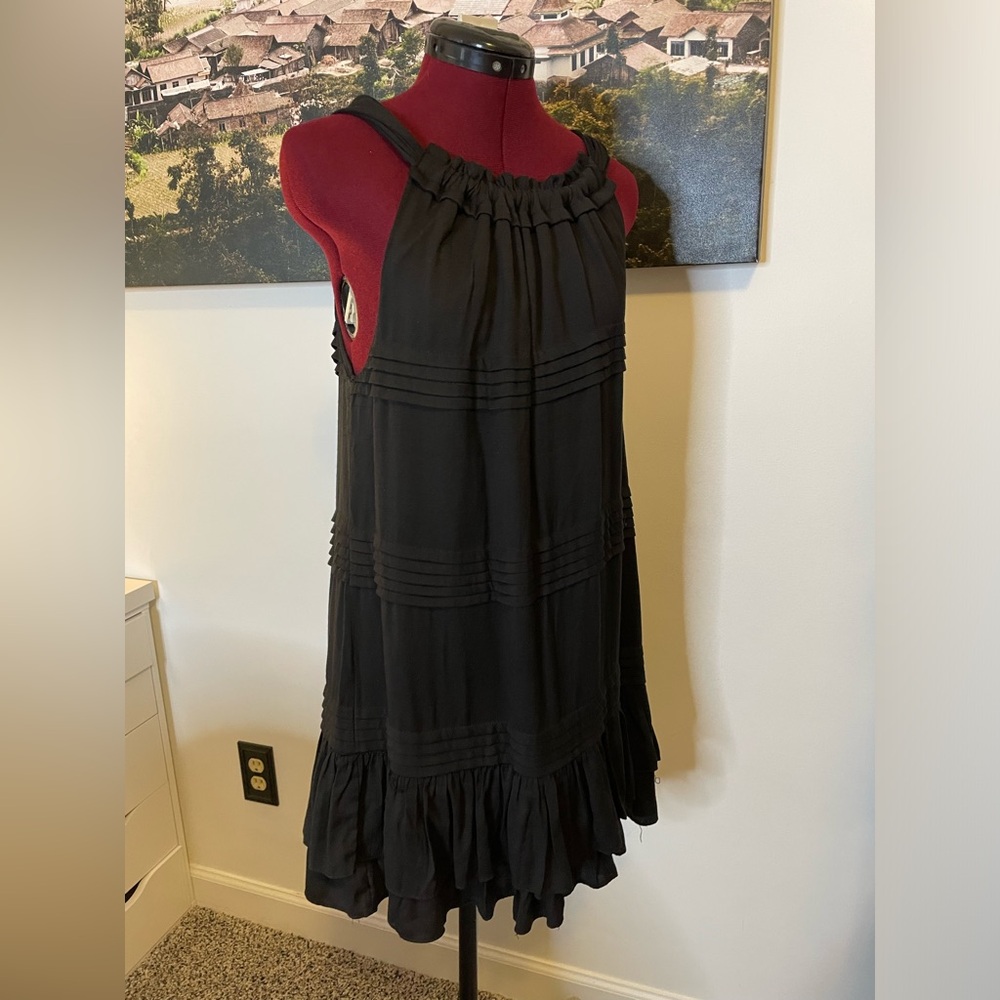 Elegant Black Sleeveless A-line mini dress